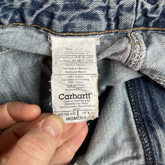 Carhartt Women’s Jeans, 18x32, WB160 VIO, Workwear, Straight leg, Distressed - Picture 2 of 9